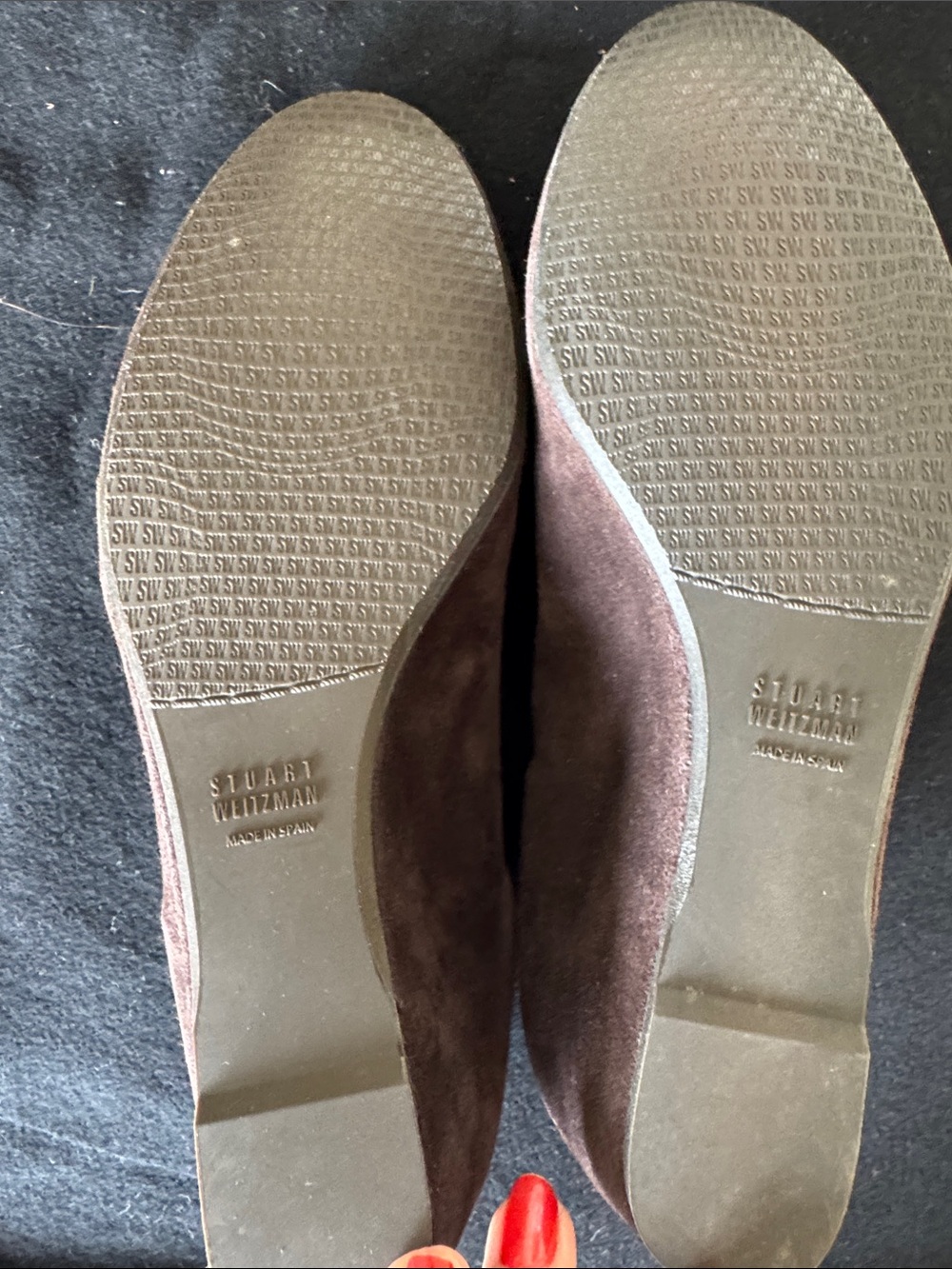 Stuart Weitzman Brown Suede Wedge Slip-Ons - Picture 7 of 7